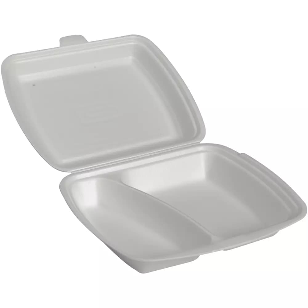 Abena 1999915174, Take-Away Box 2-Compartment XPS 24x20x7cm White, Light, image 1