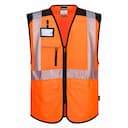 Portwest PW309OBR, PW3 Hi-Vis Executive Vest, Orange/Black, image 1