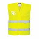 Portwest C494YER, Hi-Vis Half Mesh Two Band Vest, Yellow, image 1