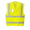 Portwest C494YER, Hi-Vis Half Mesh Two Band Vest, Yellow, image 2