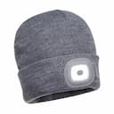 Portwest B028BKR, Rechargeable Twin LED Beanie, Black, image 2