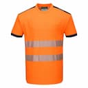 Portwest T181ONR, PW3 Hi-Vis Cotton Comfort T-Shirt S/S, Orange/Navy, image 1