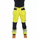 Portwest T501YBR, PW3 Hi-Vis Holster Pocket Work Trousers, Yellow/Black, image 2