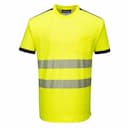 Portwest T181YBR, PW3 Hi-Vis Cotton Comfort T-Shirt S/S, Yellow/Black, image 1