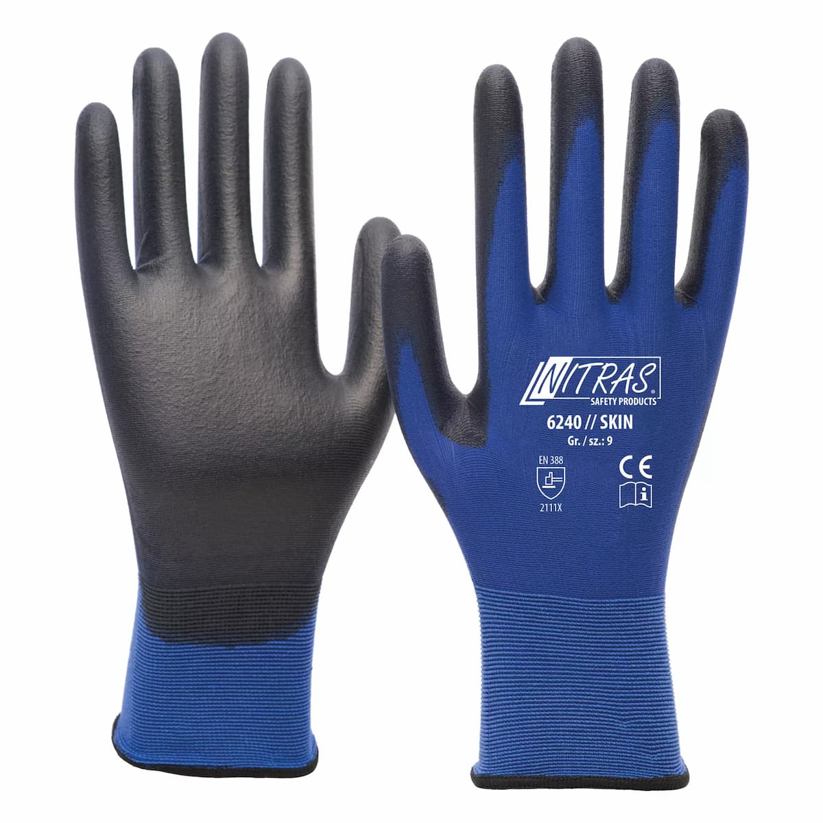 NITRAS 6240, SKIN Nylon Gloves, Blue, image 1
