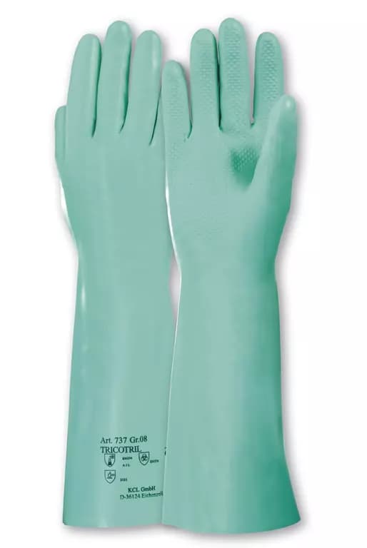 Honeywell 800737, Tricotril 737 Nitrile, Gauntlet, Fully Coated, 39-41cm, Green, image 1