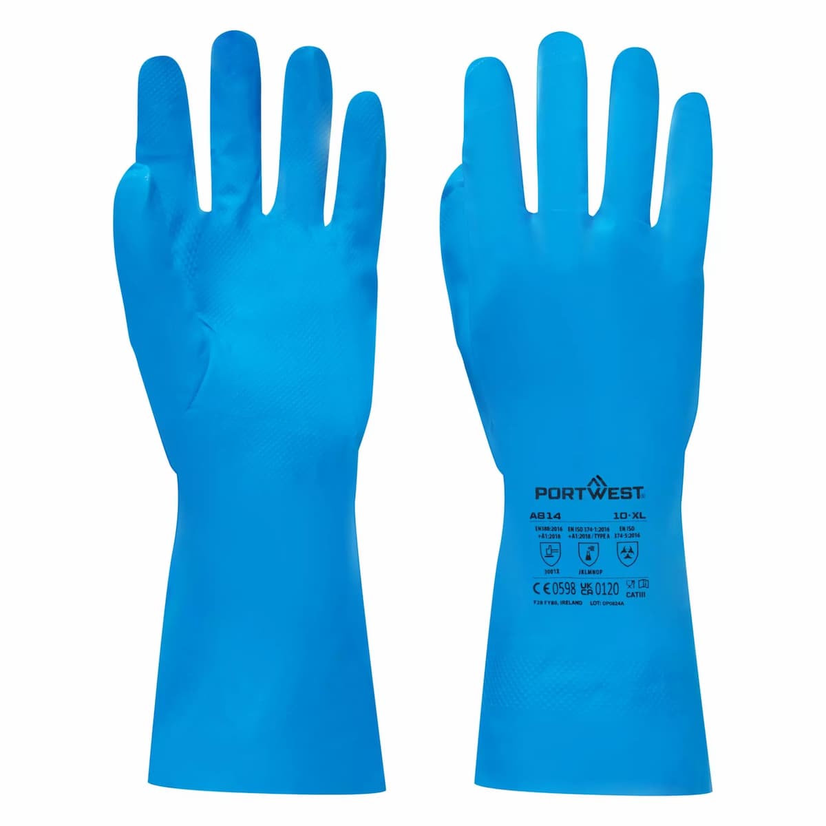 Portwest A814BLU, Food Approved Nitrile Gauntlet, Blue, image 2