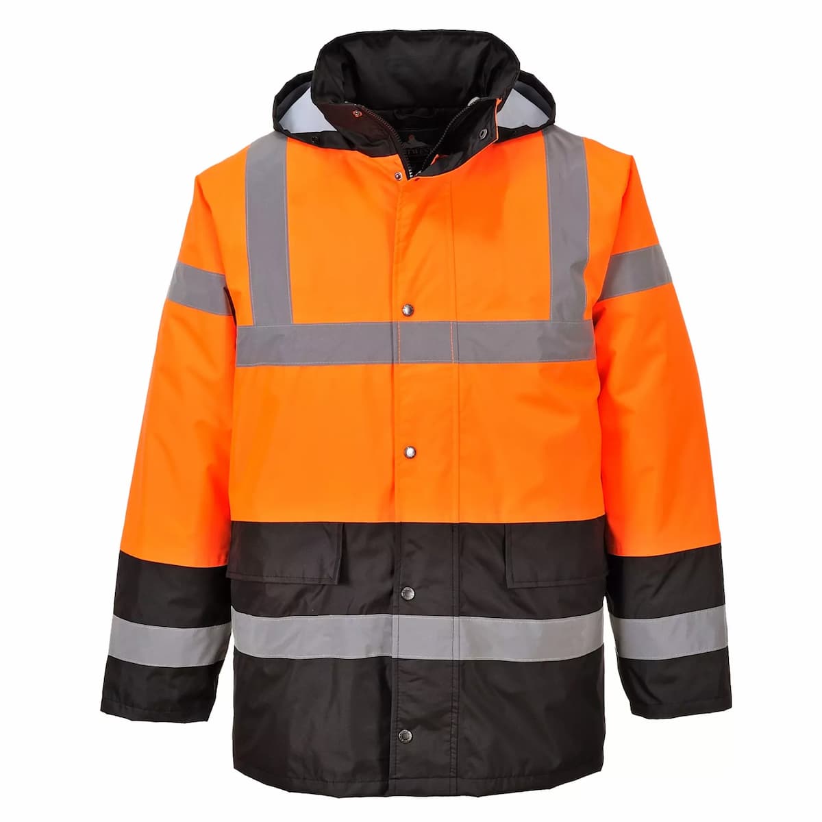 Portwest S467OBR, Hi-Vis Contrast Winter Traffic Jacket, Orange/Black, image 2