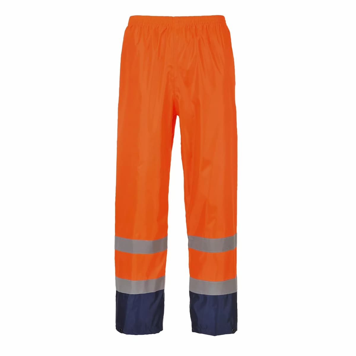 Portwest H444ONR, Hi-Vis Contrast Classic Rain Trousers, Orange/Navy, image 1