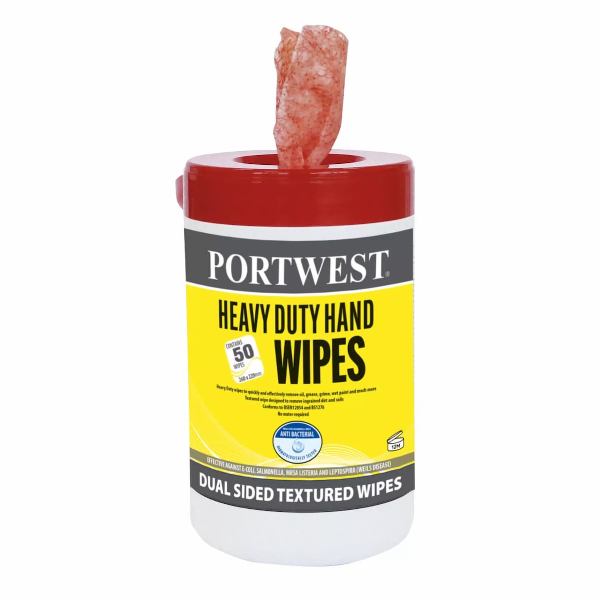 Portwest IW30ORR, Heavy Duty Hand Wipes (80 Wipes), Orange, image 1