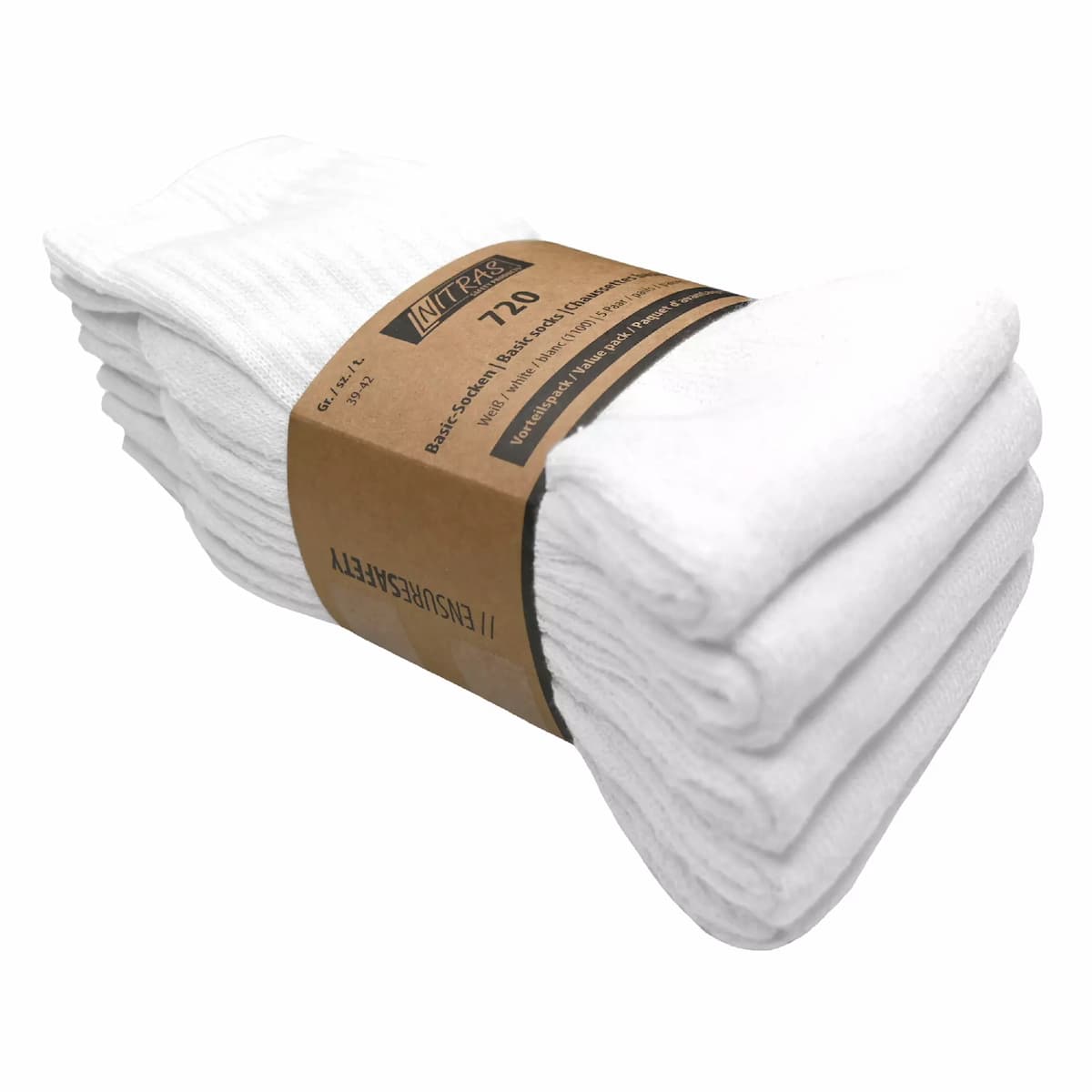 NITRAS 720-1100, Basic Socks Cotton / Polyester /elastane, White, image 2