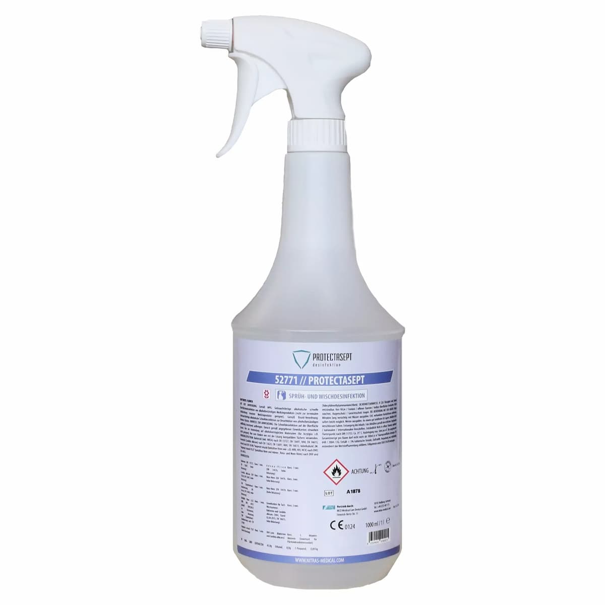 Nitras Medical 52771, PROTECTASEPT SF Suihke-/pyyhintädesinfiointi, kukka, 1.000ml, image 1