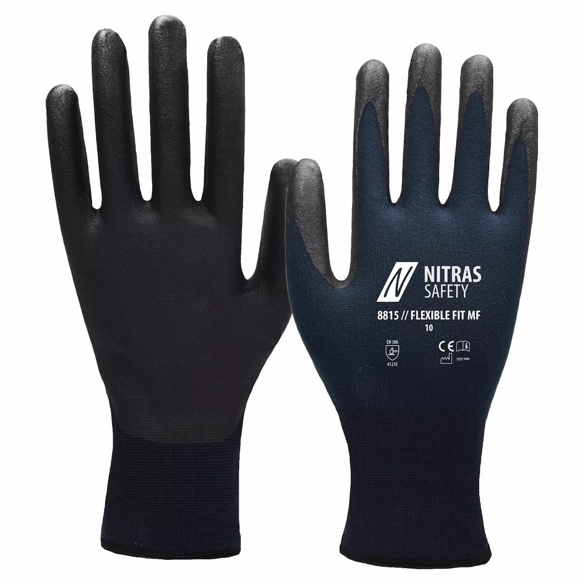 NITRAS 8815, FLEXIBLE FIT MF Knitted Gloves, Dark Blue, image 1