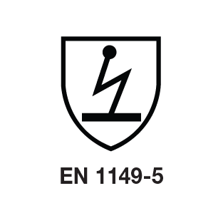 Bild der EN1149-5-Kennzeichnung